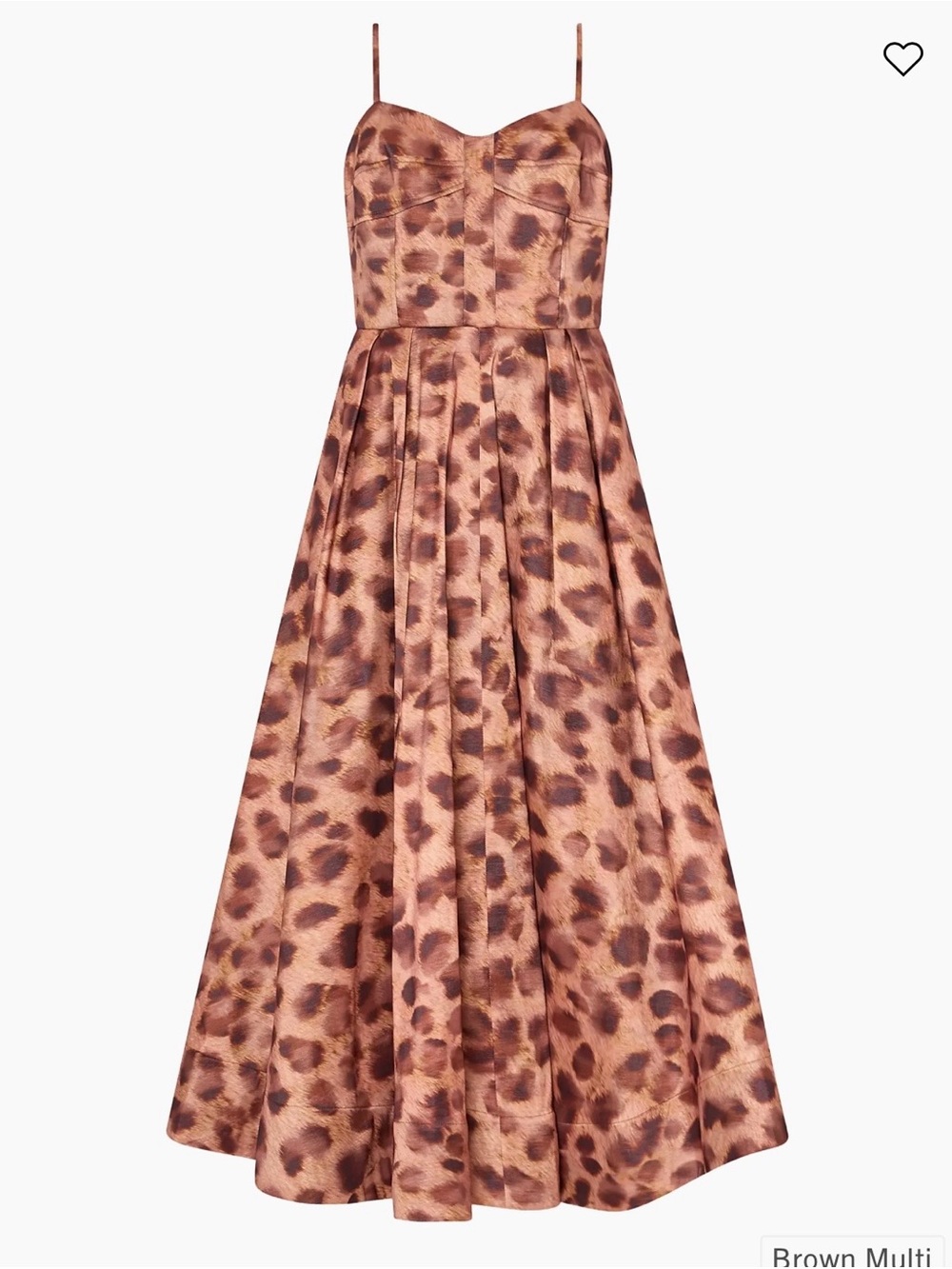 Milly Leopard-Print Sweetheart Midi Dress in multi brown leopard printed - Picture 3 of 10